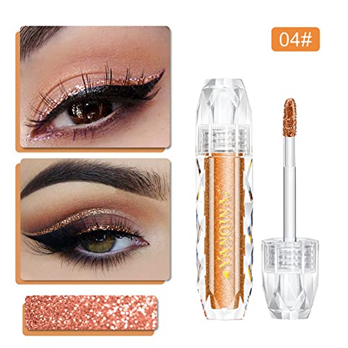 Junruo Liquid Glitter Eyeshadow, Metallic Shimmer Waterproof Long Lasting Quick-Drying Sparkling Cosmetic Glitter Liquid Eye Shadow For Women&Girls, Makeup Glitter For Eyes (Twilight Tonight) #TOP3