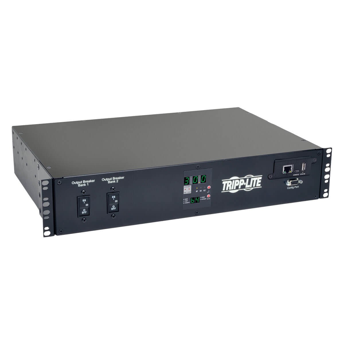 Tripp Lite 5.76kW Single-Phase ATS/Switched PDU, LX Platform Interface, 208/240V (16 C13, 2 C19 & 1 L6-30R) 2 L6-30P Inputs, 2U Rack-Mount, TAA (PDUMH30HVATNET),Black