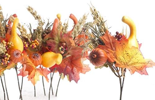 Pack of 12 Assorted Artificial Fall Country Harvest Floral Picks - Easy Autumn Decorating by Adding Them to Thanksgiving Flower Arrangements, Fall Wreaths, and Seasonal Decor. (Size:10 H)