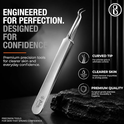 Image of Beaute Secrets Acne Extractor Kit, Blackhead Tweezers and Needle, Pimple Remover tools, Ingrown Hairs And Facial Impurities Removal Set