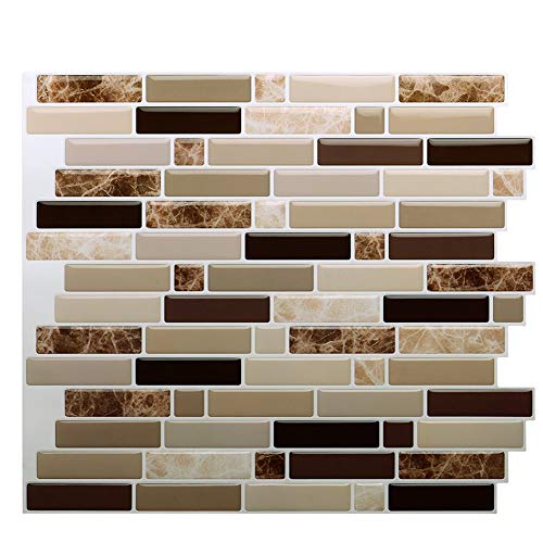 STICKGOO Premium Anti Moho Peel y Stick azulejo Backsplash, pegar Backsplash baldosas de pared para cocina & bathroom-self adhesive-11 x 9,2 (6 hojas)