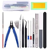 BOSSNUOK 18Pcs Modeler Basic Tools Craft Set for Gundam Tool Kit, Hobby Building Tools Kit for Gundam Car Model Building, Repairing and Fixing DIY Crafting