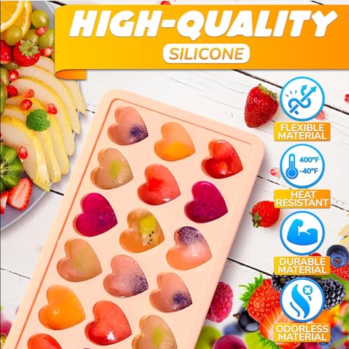 Molde de cubitos de hielo corazón 24 cavidades con tapa miniatura 4