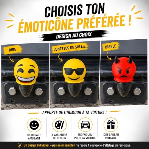 Couvercle d'attelage Smiley diable une idée cadeau originale pour passionné auto - 2