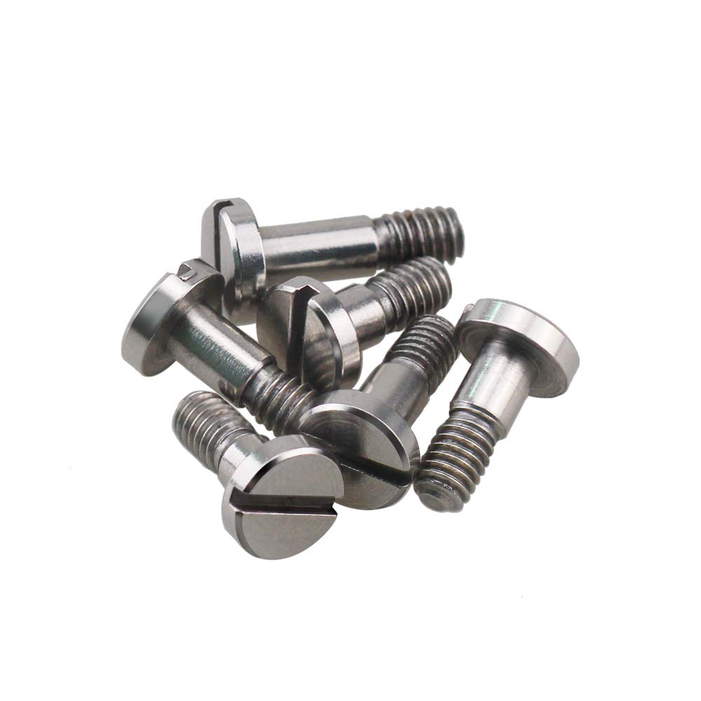 Tornillos M4 de tornillo de hombro con cabeza ranurada, tolerancia de conducción, acabado liso, tornillo de cabeza plana parcialmente roscado, aplicaciones industriales métricas (paquete de 10)