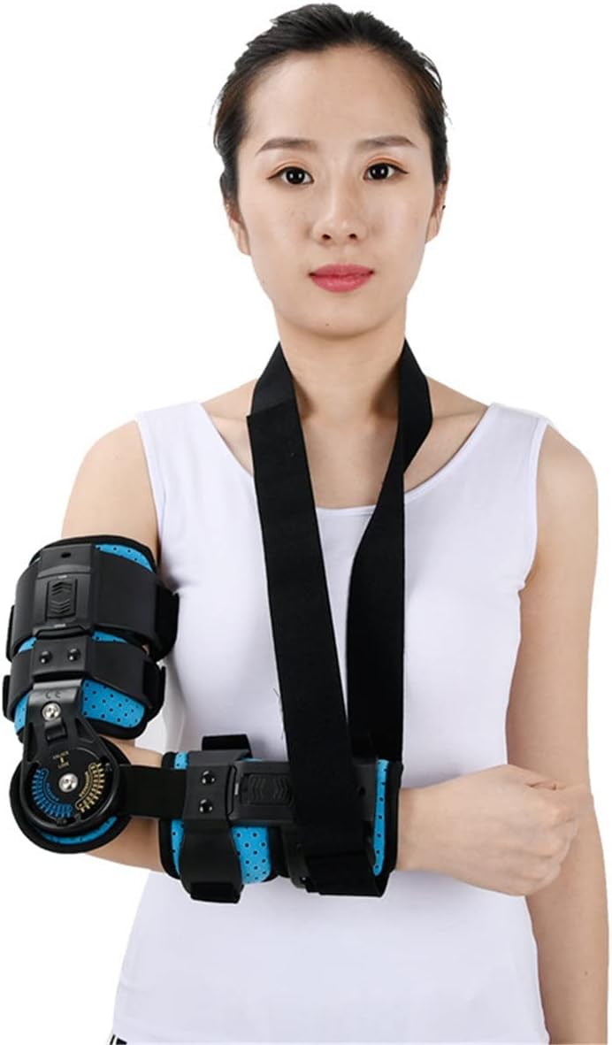 Hinged Elbow Brace with Strap, Post Op Elbow Brace Stabilizer Splint Arm Orthosis Injury y Support for Post Op Elbow Fracture -Right