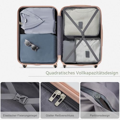 Image of Merax 3 Piece ABS Hardshell Luggage Sets Spinner Wheel Suitcase