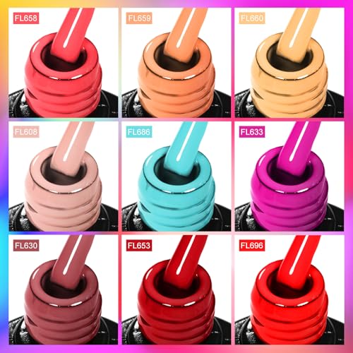 Set de esmalte de uñas gel nude 12 piezas 9 colores miniatura 5
