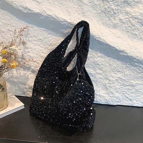 Bolso tote de lentejuelas para mujer, elegante y espacioso miniatura 2