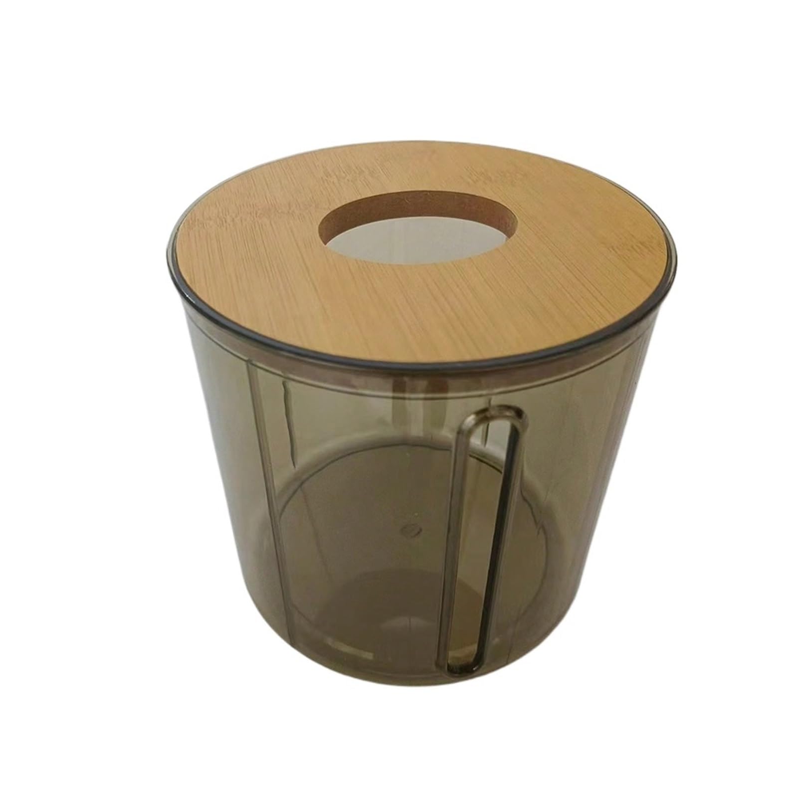 Tissue Box Tissue Storage Box Roll Paper Dispenser Toilet Holder Desktop Napkin Containers With Wood Cover(Grey)