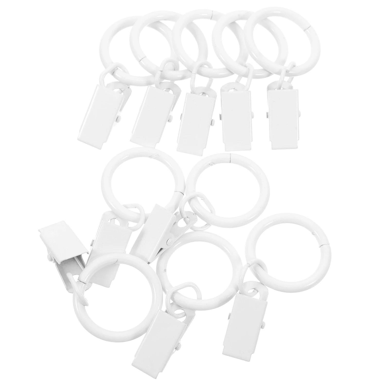 Anneaux de Rideau, 20 pièces, Accessoires, Clips à Crochet, Pinces en Fer avec Anneau