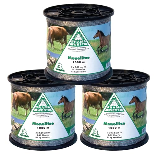 Brama West 3 Rollen Spezial-Monolitze 1.000 m Zaunanlage Pferd Pony Rind