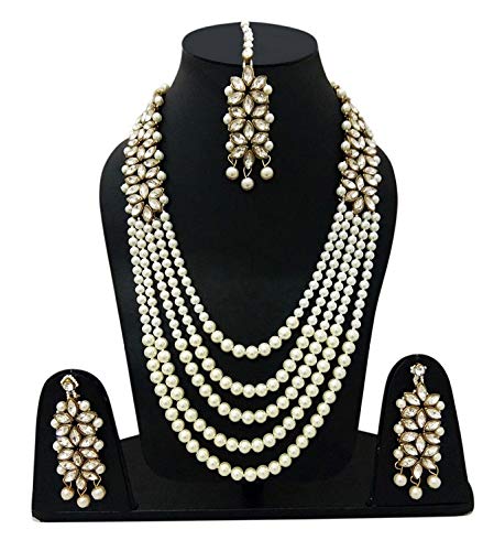 Gold Traditional Kundan Pearl Necklace 