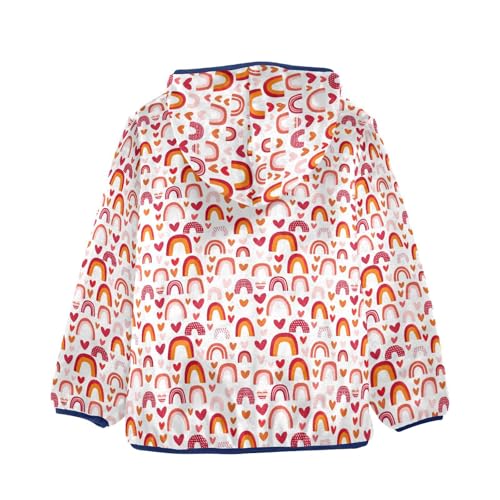 Rainbow Hearts Boys Fleece Coat,Children's Zip-Up Hoodie Jacket,Baby Warm Fashion Outerwear 3-10T,A1133512