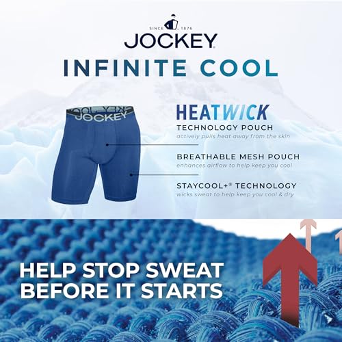 Jockey Men's Underwear Infinite Cool Microfiber Stretch 8" Long Leg Boxer Brief - 3 Pack4