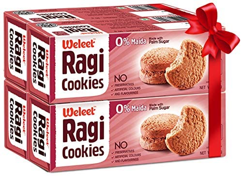 Weleet Natural Digestive Cookies|Home/Office Snack|0% White Flour(Millets, Ragi Cookies)- Pack Of 4, 360 Gm (B09GG3G79M) Amazon Price History, Amazon Price Tracker