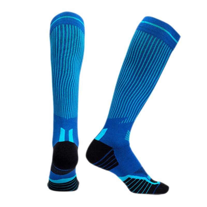 Image of Breathable High Tube Sports Socks for Men and Women - Advanced Pressure Zones, Moisture-wicking Material, Pack of 3