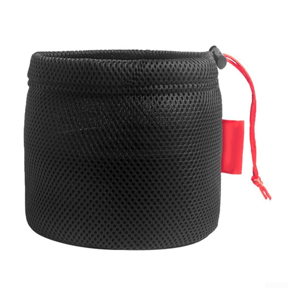 Mesh Pot Organizer Bag for Camping Cookware Storage, Breathable Outdoor Kitchen Gear Pouch with Drawstring, Anti-Collision Hiking Stove Carrier and Water Bucket Mesh Holder,(17 * 17cm)