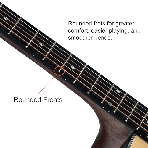 Image of M-STUDIO M-2500BR E 41-Inch Electro-Acoustic Guitar, Natural Finish, with Padded Bag