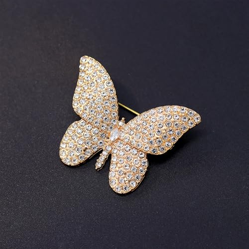 Image of Butterfly Brooch for Women, Insect Butterfly Pins Shawl Pin Clip Flashing Butterfly Jewelry Fashion Brooch Wedding Accessories Sweater Scarf Brooch for Women