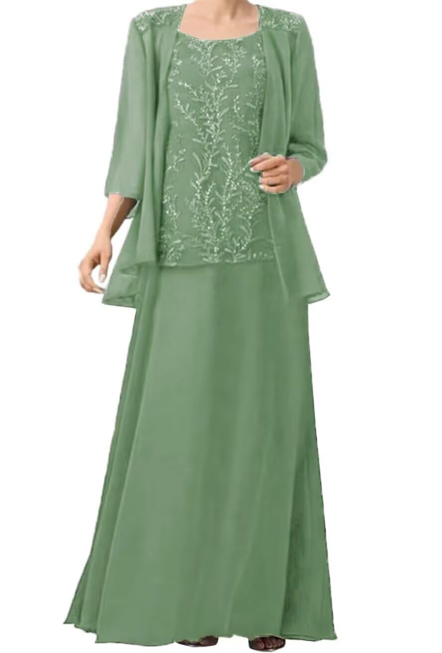 3 4 Sleeves Mother of The Bride Dress for Women Laces Appliques Chiffon Mother of The Groom Dress