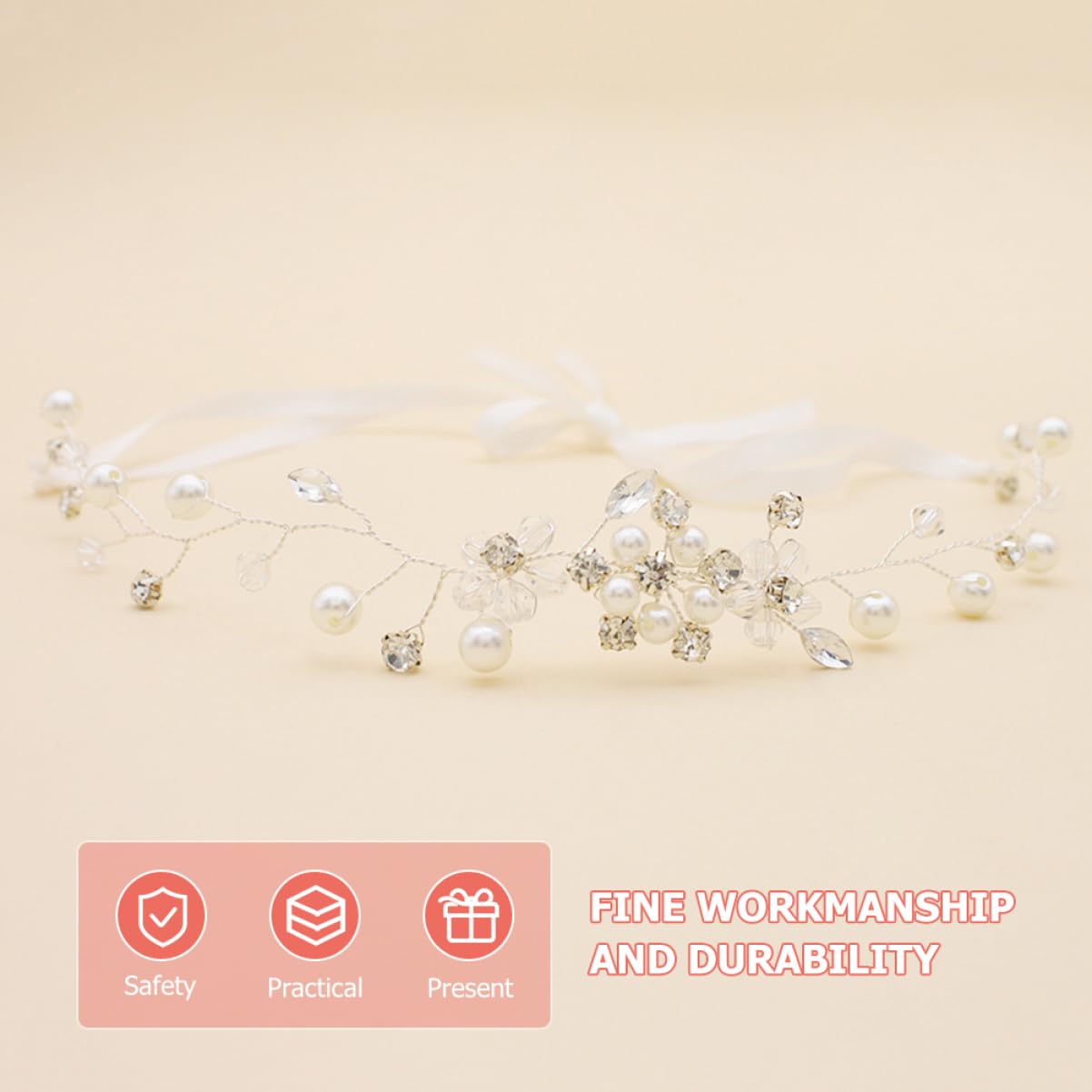 FRCOLOR 4 Piezas Accesorios Para El Cabello De Novia Cinta De Diadema De Diamantes De Imitación Diadema De Nupcial Tocado De Diademas Para Mujer Simple Circón Velo Perder