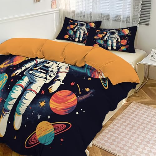 Housse de couette astronaute microfibre finie la couette qui glisse