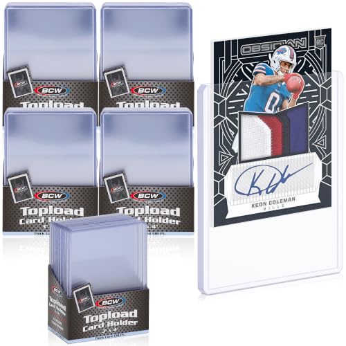 BCW 138 PT. Thick Card Topload Holder - Pack of 50 | Durable Rigid PVC Toploader | Toploaders for Memorabilia Jersey Patch and Relic Cards | Ideal for Collectors and Hobbyists