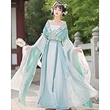 QMMD Hanfu Dress,Chinese Ancient Traditional Dress for Girls,Big Pendulum Embroidery Gradient Color Costume (Color : B, Size : L=170-175cm)