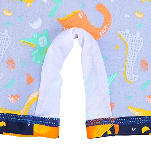 Image of HUAANIUE Toddler Boy Swimsuit Rashguard One-Piece Swimwear 0-6 Years | UPF 50+ sun protection, front zipper with chin guard, 4-way stretch quick-dry fabric, flatlock seams anti-chafing