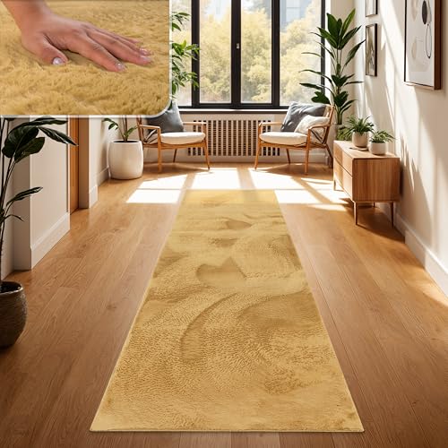Paco Home Teppich Wohnzimmer Kunstfell weich waschbar modern elegant pflegeleicht Felloptik Uni Seidenglanz flauschig Kurzflor, Grösse:100x200 cm, Farbe:Gelb Paco Home Teppich Wohnzimmer Kunstfell weich waschbar modern elegant pflegeleicht Felloptik Uni Seidenglanz flauschig Kurzflor, Grösse:100x200 cm, Farbe:Gelb