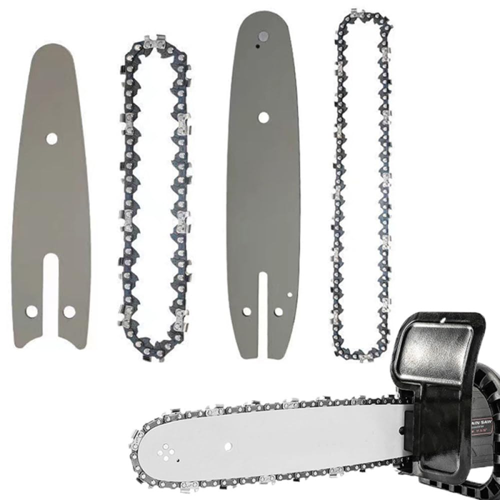 Catena E Lama Per Mini Motosega Elettrica A Batteria – Kit Ricambio Da 4 E 6 Pollici, Piastra Guida Integrata, Alta Durezza Per Giardinaggio E Potatura Alberi - 5