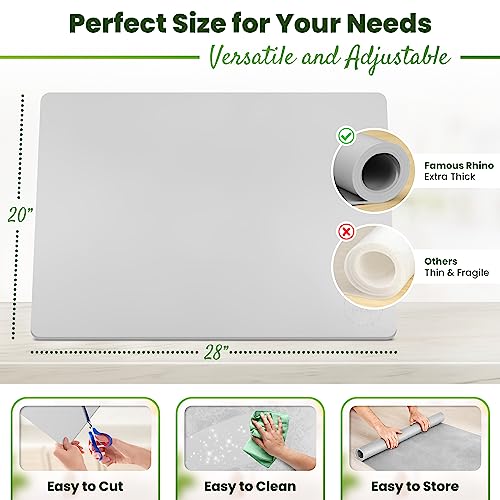 Image of Premium Large Silicone Mat 28 inch x 20 inch Silicone Mat Heat Resistant, Kitchen Counter Mat Waterproof for Coffee Machine, Glass Top Stove Cover, Countertop Protector Air Fryer, Baking mat (Light Gray)