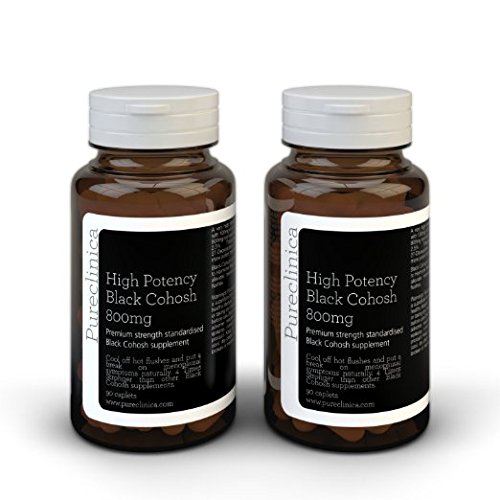 Black Cohosh 800mg - 6 months supply - Standardised 2.5% Triterpene Glycosides. 4 x stronger than regular Black Cohosh - One a day pill