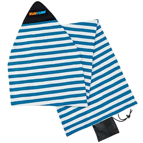SUN CUBE Surfboard Sock Cover, Prevents Wax in Car, Stretchy Protective Surf Bag for Shortboard...