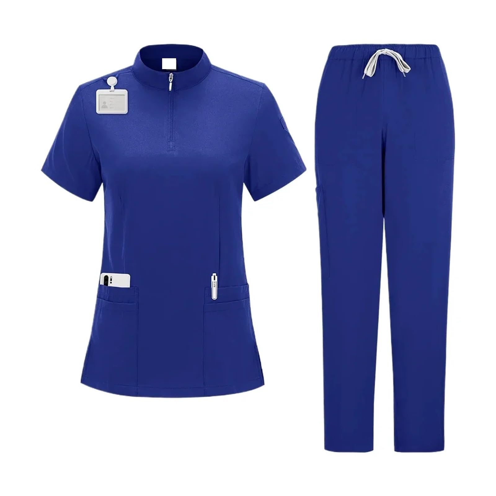 Uniformes quirúrgicos de enfermería for mujer, uniformes de médico y enfermera, pantalones rectos for hombre, ropa médica, ropa de trabajo for salón de belleza Para Uso Hospitalario(Black,XXL)
