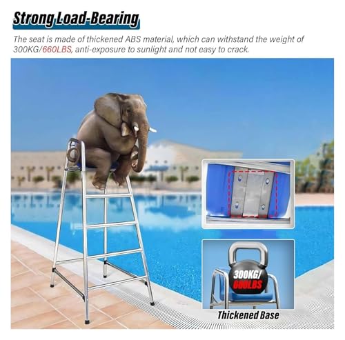 Silla de Socorrista Alta para Piscina 120 cm Acero Inoxidable miniatura 4