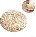 Morbuy Cojín de Suelo de Hierba Tejida a Mano, Ronda Puf Tatami Redonda para Oficina Cojín de Asiento Yoga Meditación Almohada Decoración para el Hogar (15.7”/ 40cm, Mazorca de maíz)