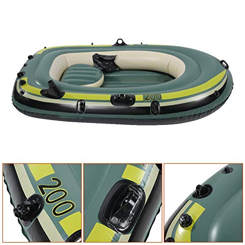 2-persoons opblaasbare boot, PVC opblaasbare tweepersoons roeiboot, opblaasbare vlotboot Opblaasbare kajak vissen Drifting duikgereedschap, voor heren dames, groen - Image 7