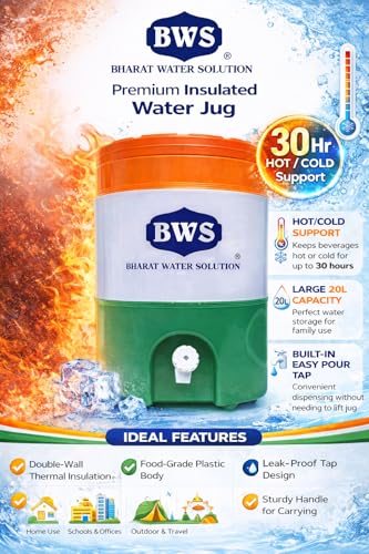 Image of Aqua Cool Water Jug | Long-Lasting Cooling up to 30 Hours | Heavy-Duty Insulated Water Container (Tricolour, 20 litres)