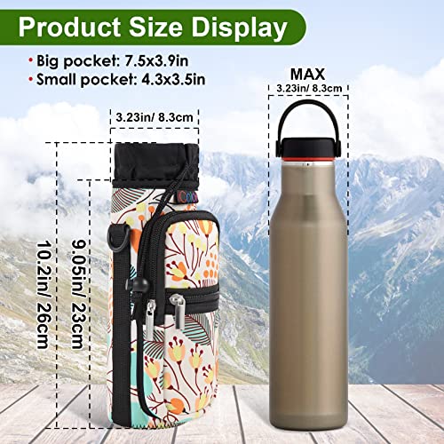 Icolor Water Bottle Carrier Bag Holder 25/32/40/64Oz,Adjustable Padded Shoulder & Handle Strap Sports Sling Hiking Pack,Insulated Neoprene Wide Mouth Bottle Sleeve #TOP1