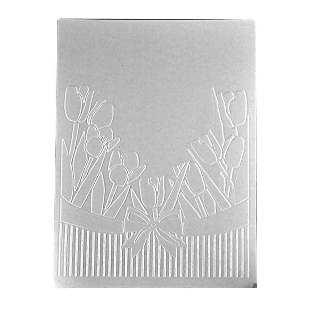Arbuya Tulip Flower Mothers Day Plastic Embossing Folder for Scrapbook DIY Album Card Tool Plastic Template Folders-AFD021