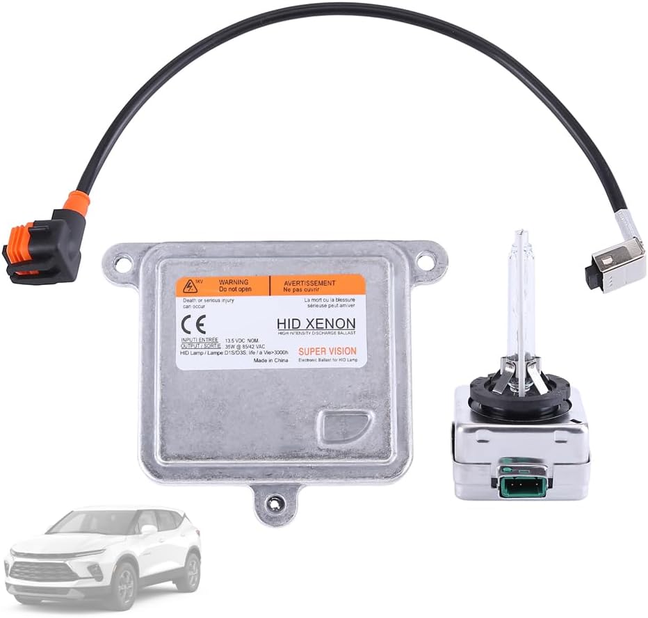 20928264 Xenon HID Headlight Ballast Control Unit with D3S Bulb & HID Bulb Wire Kit Compatible for Chevrolet Blazer 2019-2020 for Chevrolet Impala 2018-2020 for Chevrolet Malibu 2013-2015
