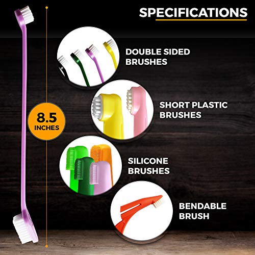 The Ultimate Dog Toothbrush Kit, 22-Pack, Pet Cat Toothbrush, Small Dog Cat Finger Toothbrush, Large Breed Care Tooth Brush, Complete Dental Kit for Pets