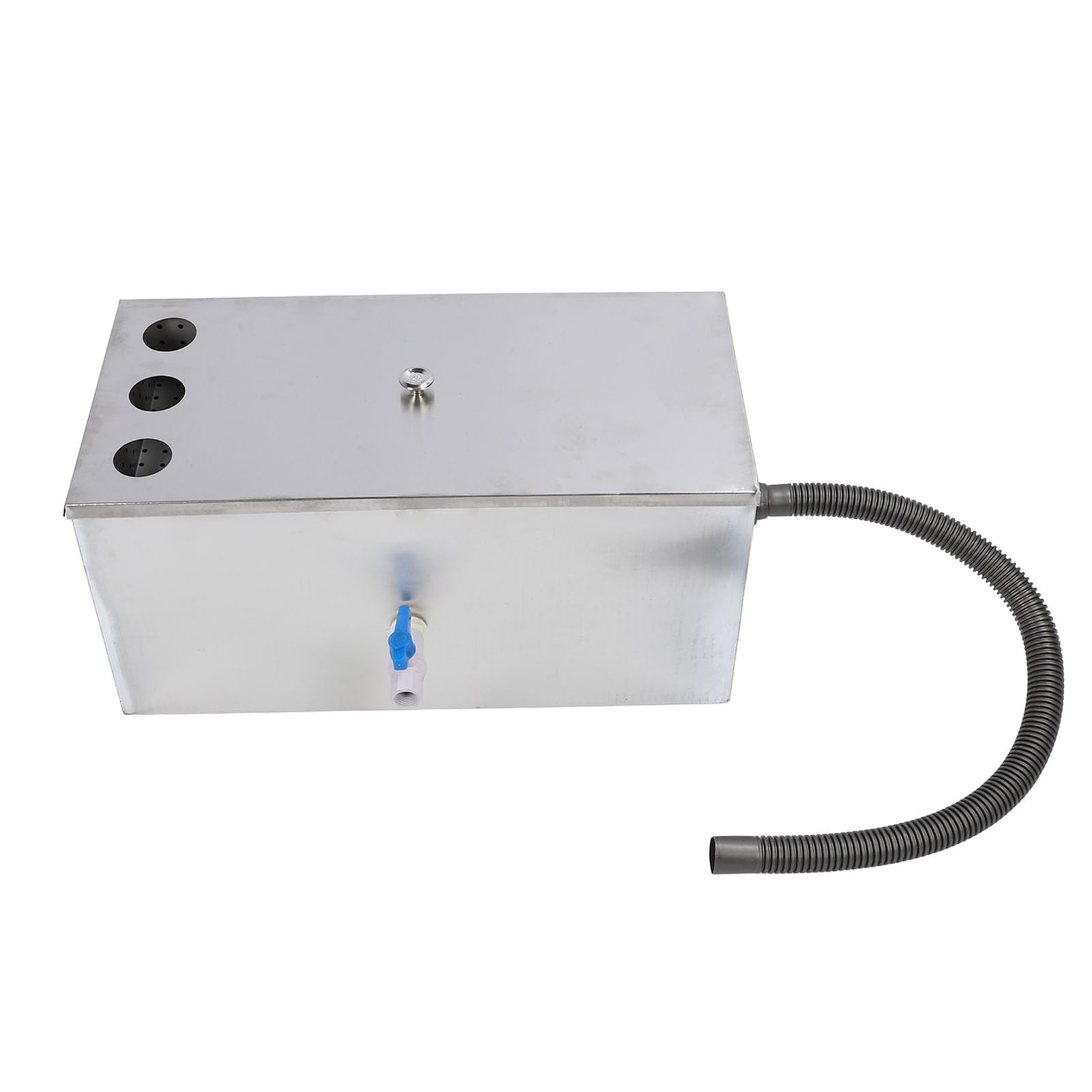Trampa de Grasa Comercial, Interceptor de Grasa de Acero Inoxidable Bajo el Fregadero Trampa Grasa Separador Agua con Entrada de Agua Lateral, para Cocina de Restaurante