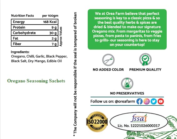 Orea Farm 300 Pizza Seasoning Sachets, Oregano Seasoning Sachets 150, Red Chilli Flakes Sachets 150 for Pizza, Pasta, Salads & Snack Seasoning, 0.8 Gram Each Sachets - Image 3 thumbnail