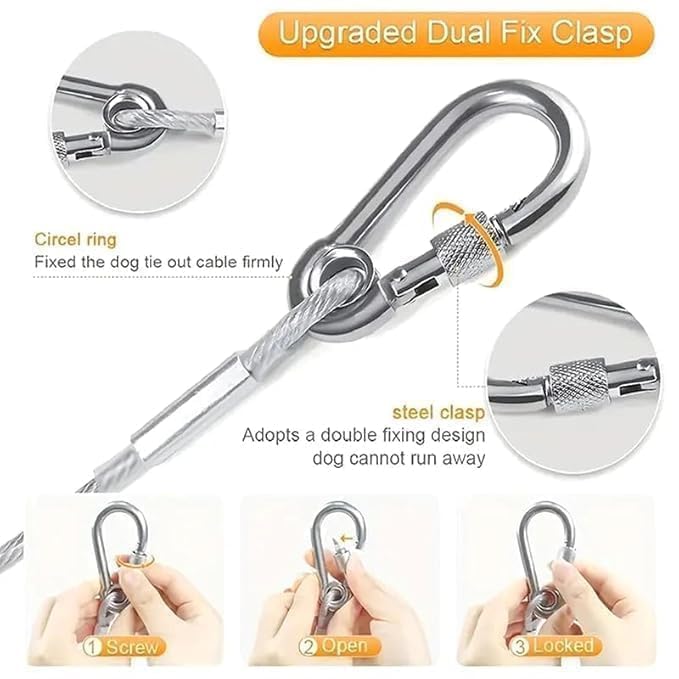 Image of 10 Meter Heavy Duty Clothes Drying Rope with Hooks | Strong Steel Clothesline for Balcony, Travel, Camping & Home Use | Rust Resistant Silver Clothes Line