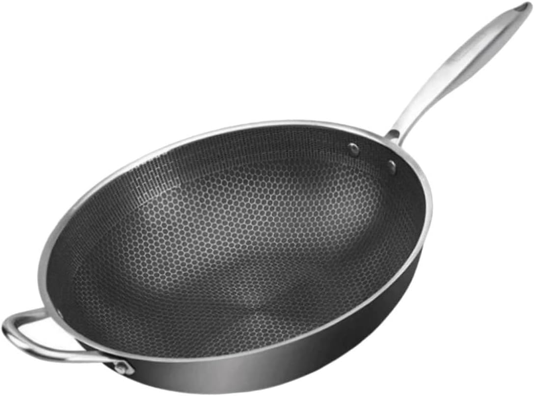 Ciieeo Honeycomb Wok Cooking Pot No Coating Restaurant Frying Pan Non Stick Cookware Gas Stove