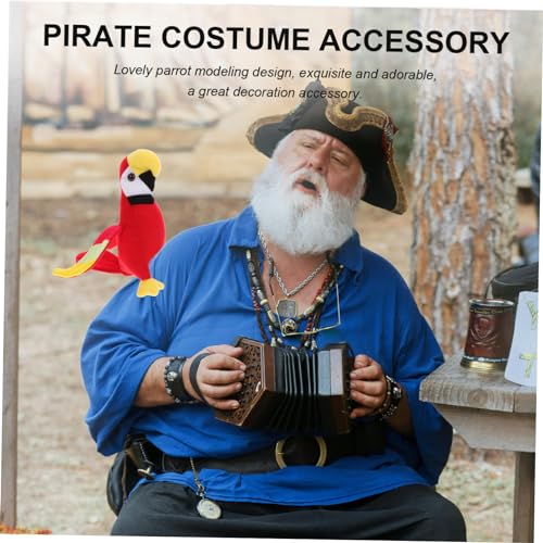 Abaodam Papagaio Pirata De Pelúcia No Ombro Papagaio Artificial Para Ornamento De Ombro Suprimentos