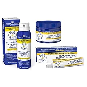 Doctor Butler’s Hemorrhoid Treatment Bundle – Includes Hemorrhoid & Fissure Ointment with Lidocaine, Hemorrhoid Spray with Witch Hazel, and Epsom Bath Salts to Help Reduce Irritation
